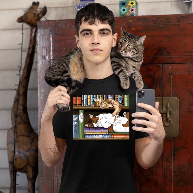 Bibliothek für Katzen buchen T-Shirt (Von Creator hochgeladen)