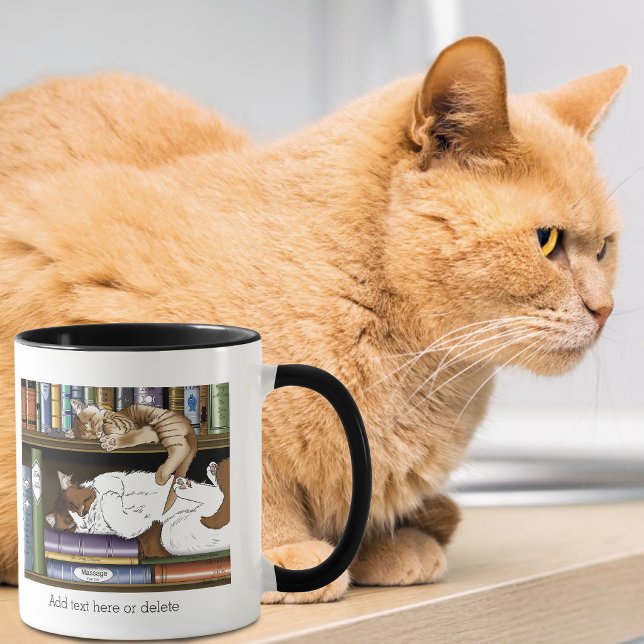 Bibliothek für Katzen buchen Tasse (Von Creator hochgeladen)