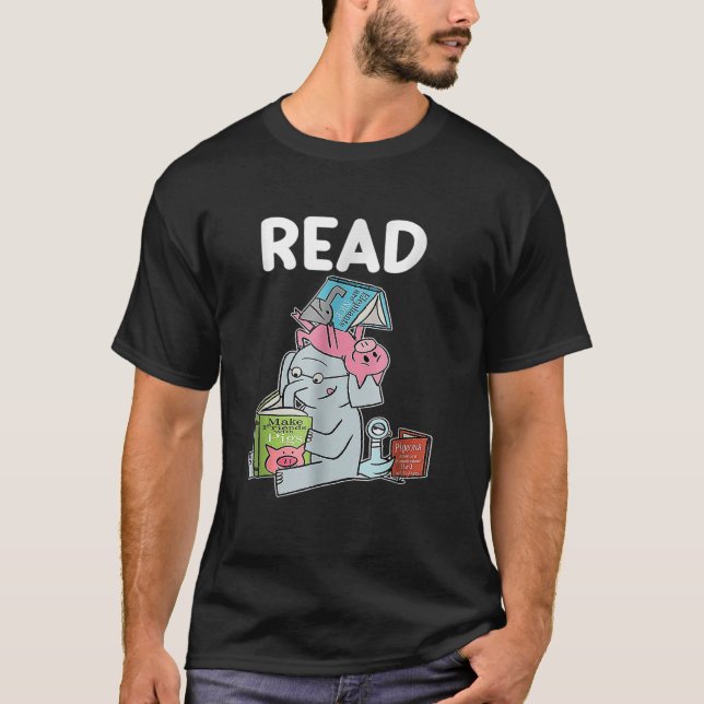 Bibliothek für Lehrer Lesen des Buches Club Piggie T-Shirt (Vorderseite)