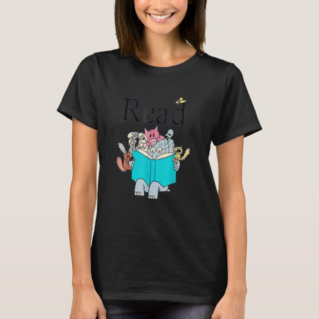 Bibliothek für Lehrer Lesen des Buches Club Piggie T-Shirt (Vorderseite)