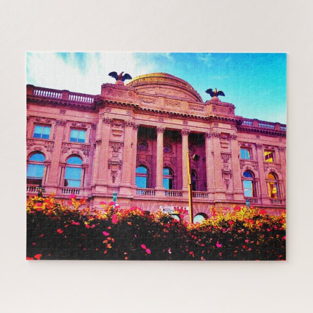 Bibliothek im Frühling Puzzle (Horizontal)