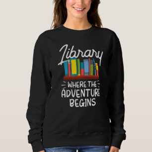 Bibliothek, in der das Abenteuer mit biblischen Bü Sweatshirt