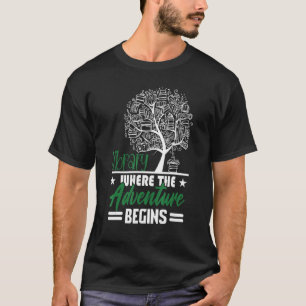 Bibliothek, in der das Abenteuer mit der Bibliothe T-Shirt