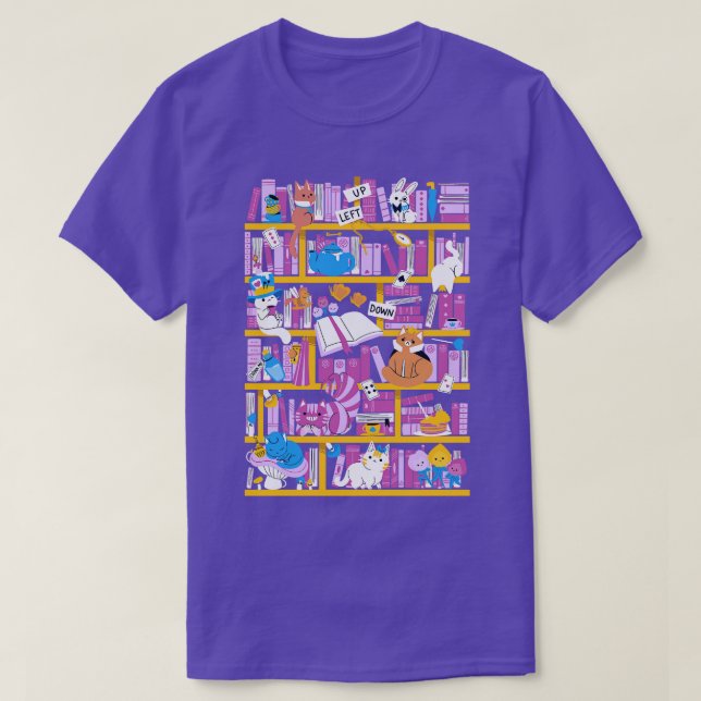 Bibliothek in Wonderland T-Shirt (Design vorne)