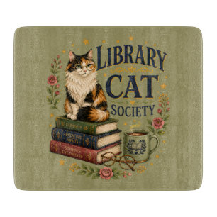 Bibliothek Katzen Gesellschaft Buchliebende Dreifa Schneidebrett