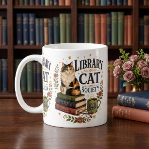 Bibliothek Katzen Gesellschaft Buchliebende Dreifa Tasse