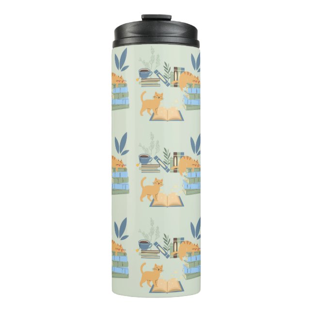 Bibliothek Katzen Thermosbecher (Vorderseite)