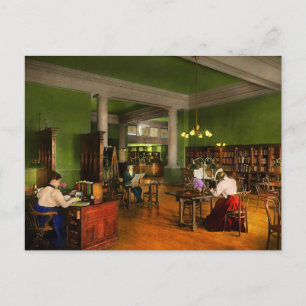 Bibliothek - Lesen von Erwachsenen 1900 Postkarte
