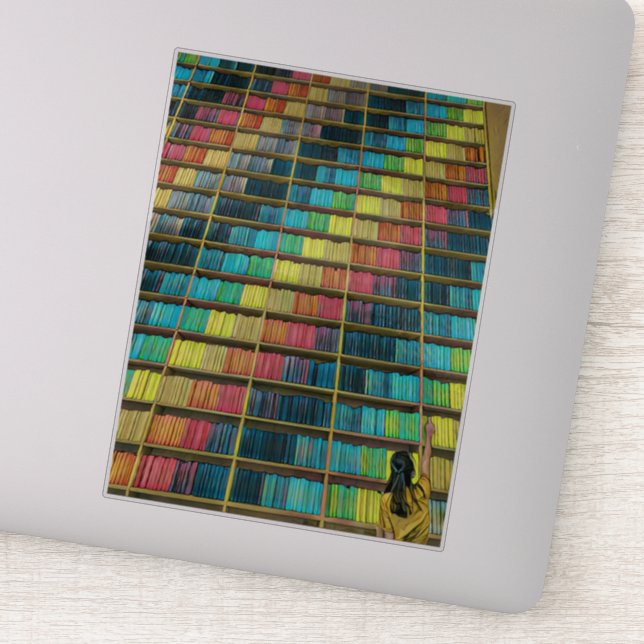 Bibliothek Liebhaber Geschenk Aufkleber (Detail)