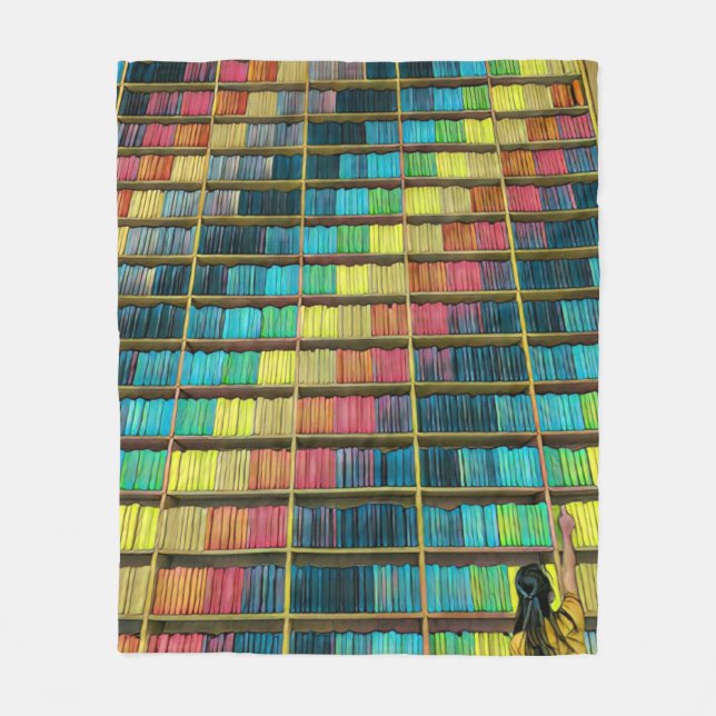 Bibliothek Liebhaber Geschenk Fleecedecke (Vorderseite)