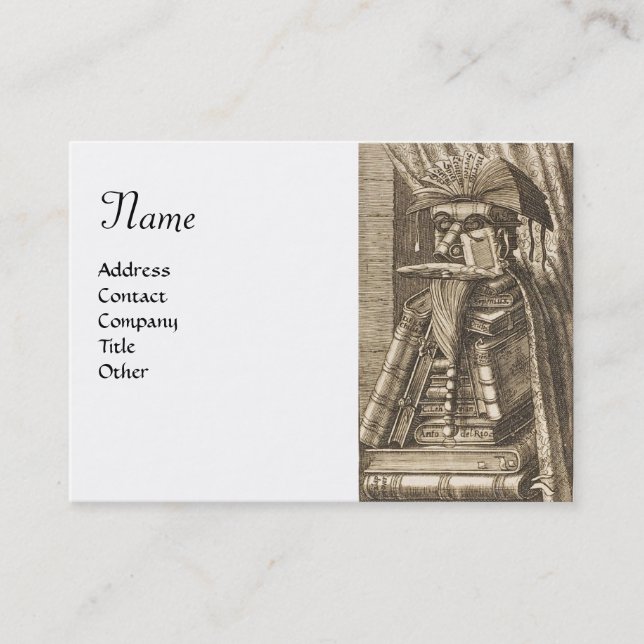 BIBLIOTHEK MIT BÜCHERN Schwarz-weiß Visitenkarte (Vorderseite)