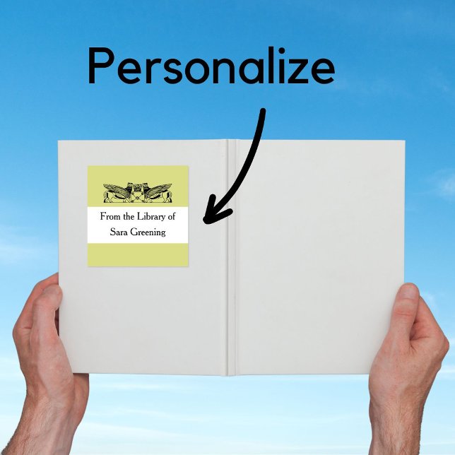 Bibliothek mit Etikettenaufklebern für Buchzeichen Quadratischer Aufkleber (Von Creator hochgeladen)