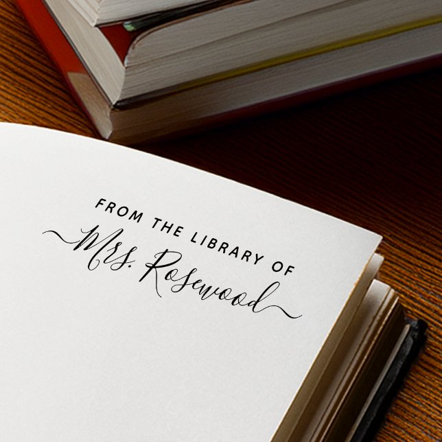 Bibliothek mit handgeschriebenem Skriptnamen Permastempel (Library Of Handwritten Script Name Self-inking Stamp)