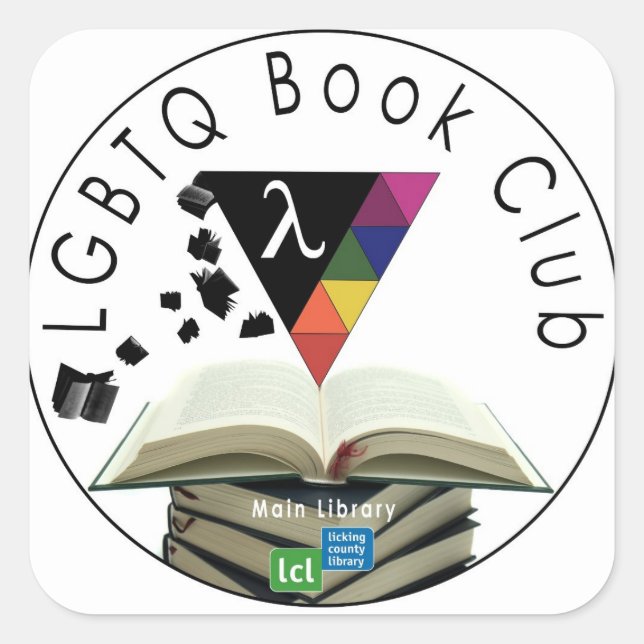 Bibliothek mit lickenden Landkreisen: LGBTQ-Aufkle Quadratischer Aufkleber (Vorderseite)