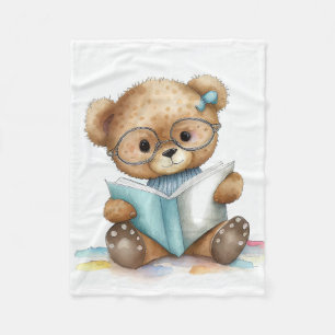 Bibliothek mit Niedlichen Teddy Bären lesen Fleecedecke