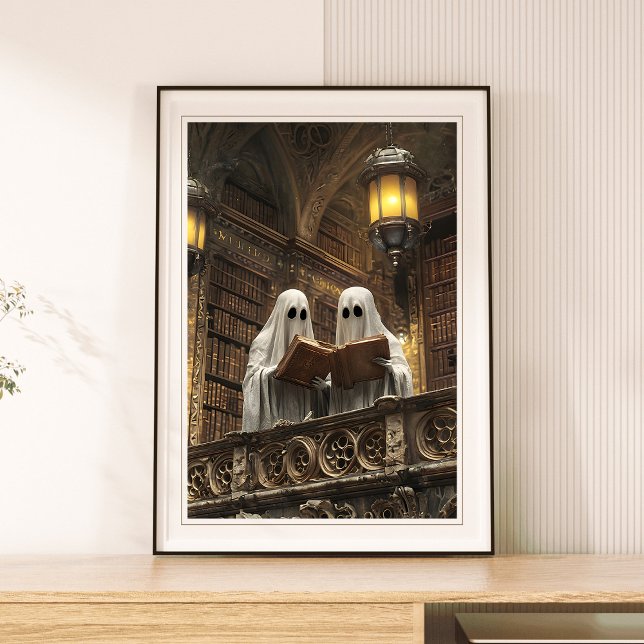 Bibliothek mit Vintagen antiken Ghost-Büchern lese Poster (Von Creator hochgeladen)