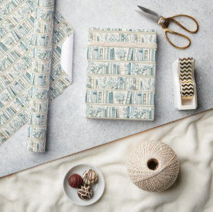 Bibliothek Neues Kapitel Blauer Junge Buch Baby Sh Geschenkpapier