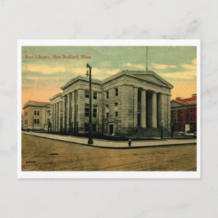 Bibliothek, New Bedford, MA 1912 Vintage Postkarte