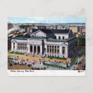 Bibliothek, New York City 1908 Vintage Postkarte