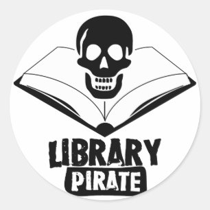 Bibliothek Pirate Runder Aufkleber