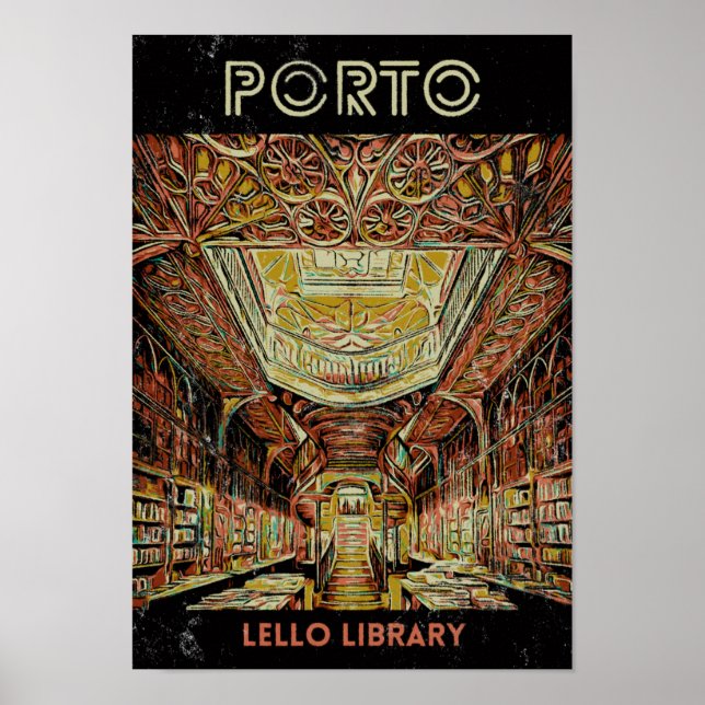 Bibliothek Porto Lello, Portugal Poster (Vorne)