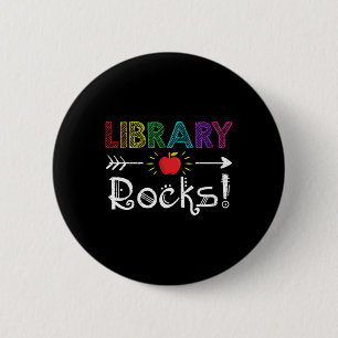 Bibliothek Rocks Lehrer Schüler Spaß Ck Zur Schule Button