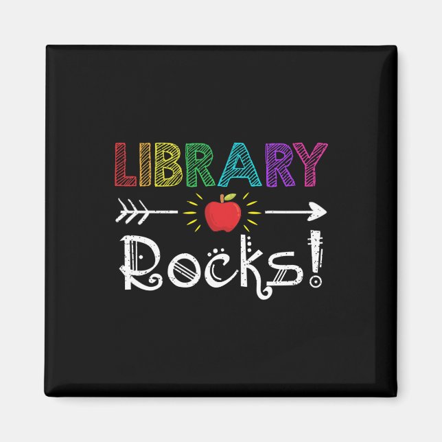Bibliothek Rocks Lehrer Student Spaß zurück zur Sc Magnet (Vorne)