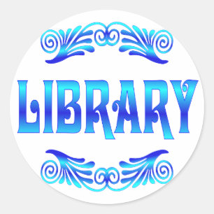 BIBLIOTHEK RUNDER AUFKLEBER
