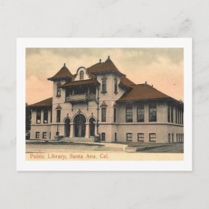 Bibliothek, Santa Ana, Kalifornien Vintage Postkarte