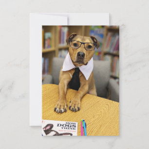 Bibliothek smart brillbook Funny Dog Foto Card Dankeskarte