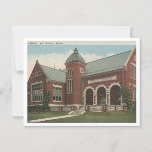 Bibliothek, Waterville Maine, 1920er Vintag Inspir Postkarte