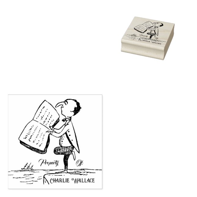 Bibliothek zum Besitz eines Menschenbuchs | Tinte- Gummistempel (Stempel)