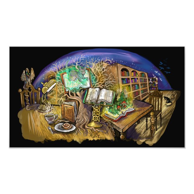 Bibliothek zum Träumen Kunst drucken Fotodruck (Vorne)