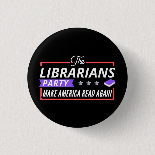 Bibliothekar, Bibliothek, Lesen, Lesen, Bücher, Le Button (Vorderseite)