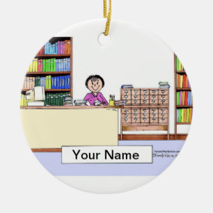 Bibliothekar - Frau Keramikornament