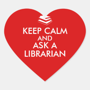 Bibliothekar-Geschenke behalten Ruhe, eine Herz-Aufkleber