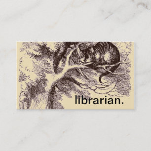 Bibliothekar   Grinsekatze Alice im Wunderland Visitenkarte