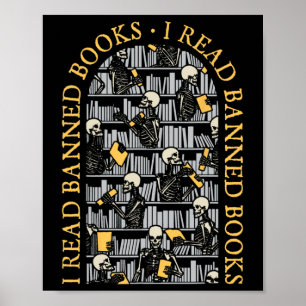 Bibliothekar Halloween I Read Nned Books Skeleton  Poster