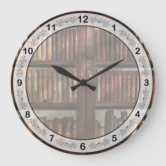 Bibliothekar - In der Bibliothek Große Wanduhr (Vorderseite)
