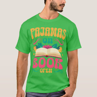 Bibliothekar-Pyjama Auf Buch Offenes Buch Und Pyja T-Shirt