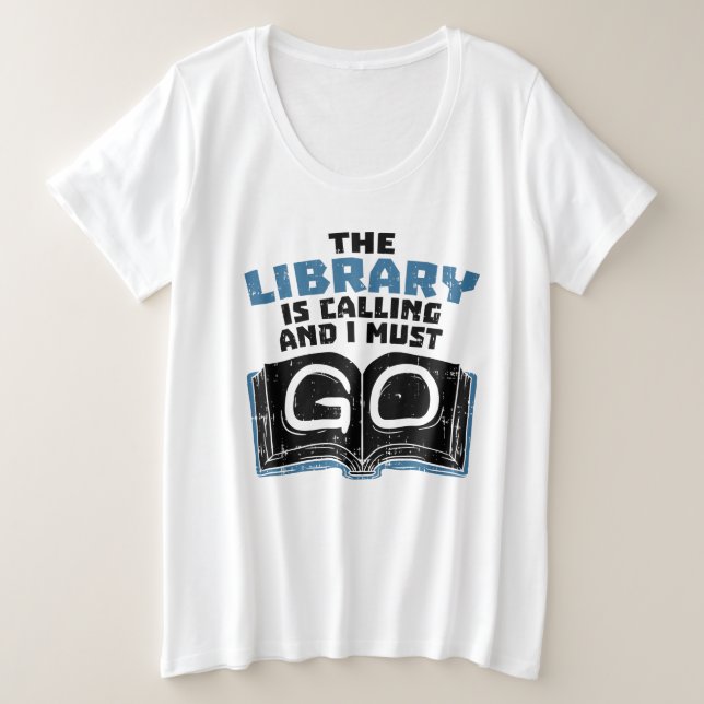 Bibliothekarische Bücher lesen Große Größe T-Shirt (Design vorne)