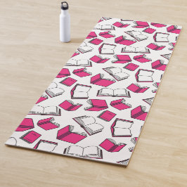 Bibliothekarischer Buchleser Rosa Weiß Yogamatte