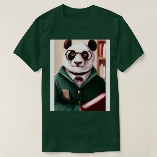 Bibliothekarischer Panda 1 T-Shirt (Design vorne)