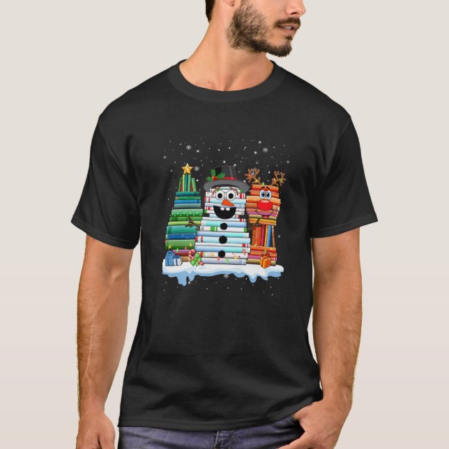 Bibliothekarisches Buch Lover Weihnachtsbuch Renti T-Shirt (Vorderseite)