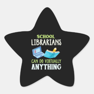 Bibliothekarisches Shirt Virtual Librarian Work Stern-Aufkleber
