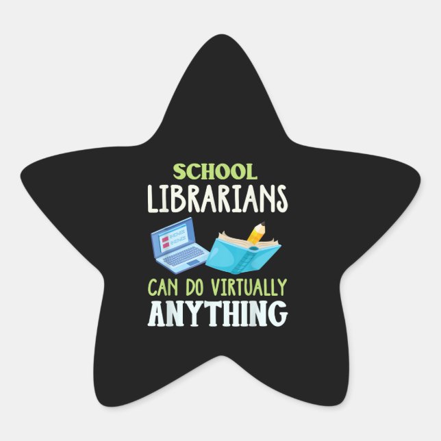 Bibliothekarisches Shirt Virtual Librarian Work Stern-Aufkleber (Vorderseite)