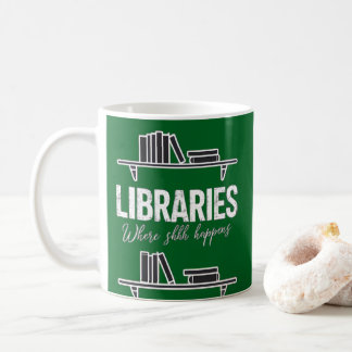 Bibliotheken, in denen Shhh ein lustiges Buch lese Kaffeetasse