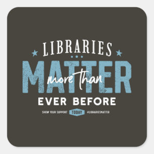 Bibliotheken sind wichtig. Teilen Sie die Liebe Quadratischer Aufkleber