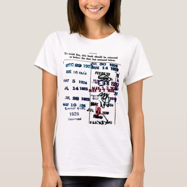 Bibliotheks-Briefmarken-T - T-Shirt (Vorderseite)