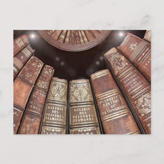 Bibliotheks-Bücher Postkarte (Vorderseite)